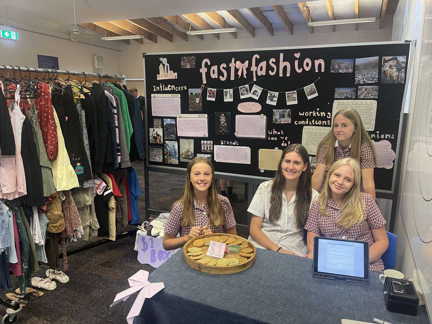 Estee, Saffron, Keala and Gypsy at their Fast Fashion expo stall (Immersion)