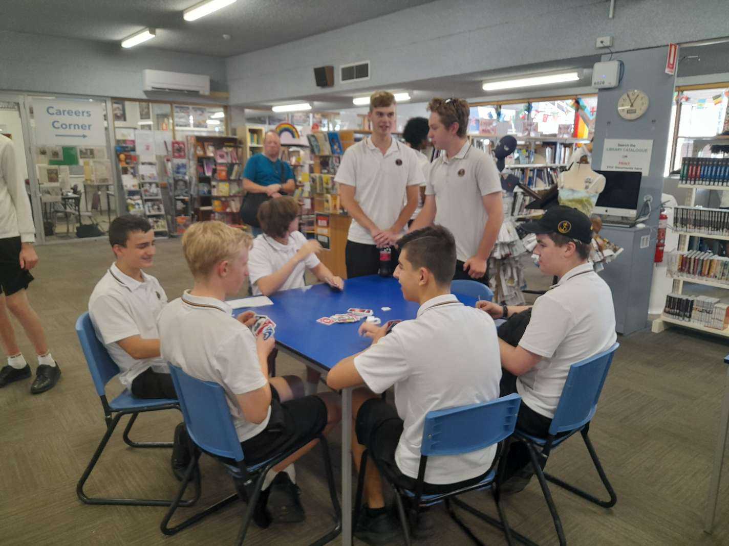 Students participating in the Uno Tournament