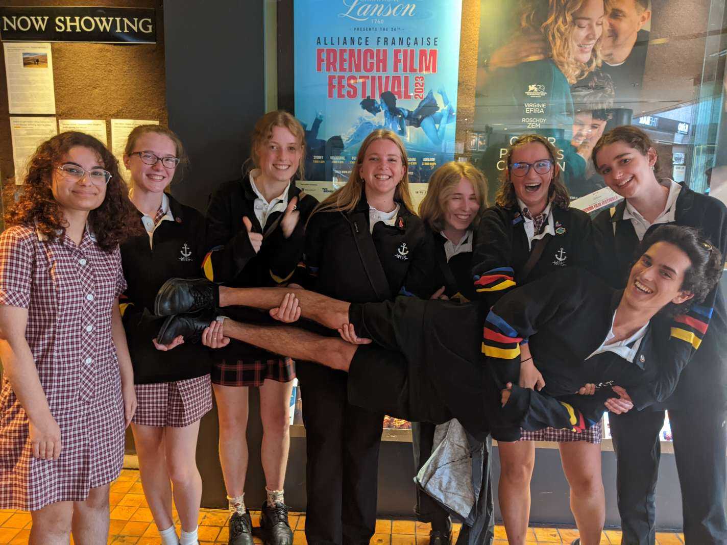 Year 12 students at the French Film Festival.