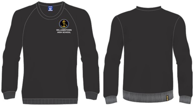 A Front and back view of our new school jumper
