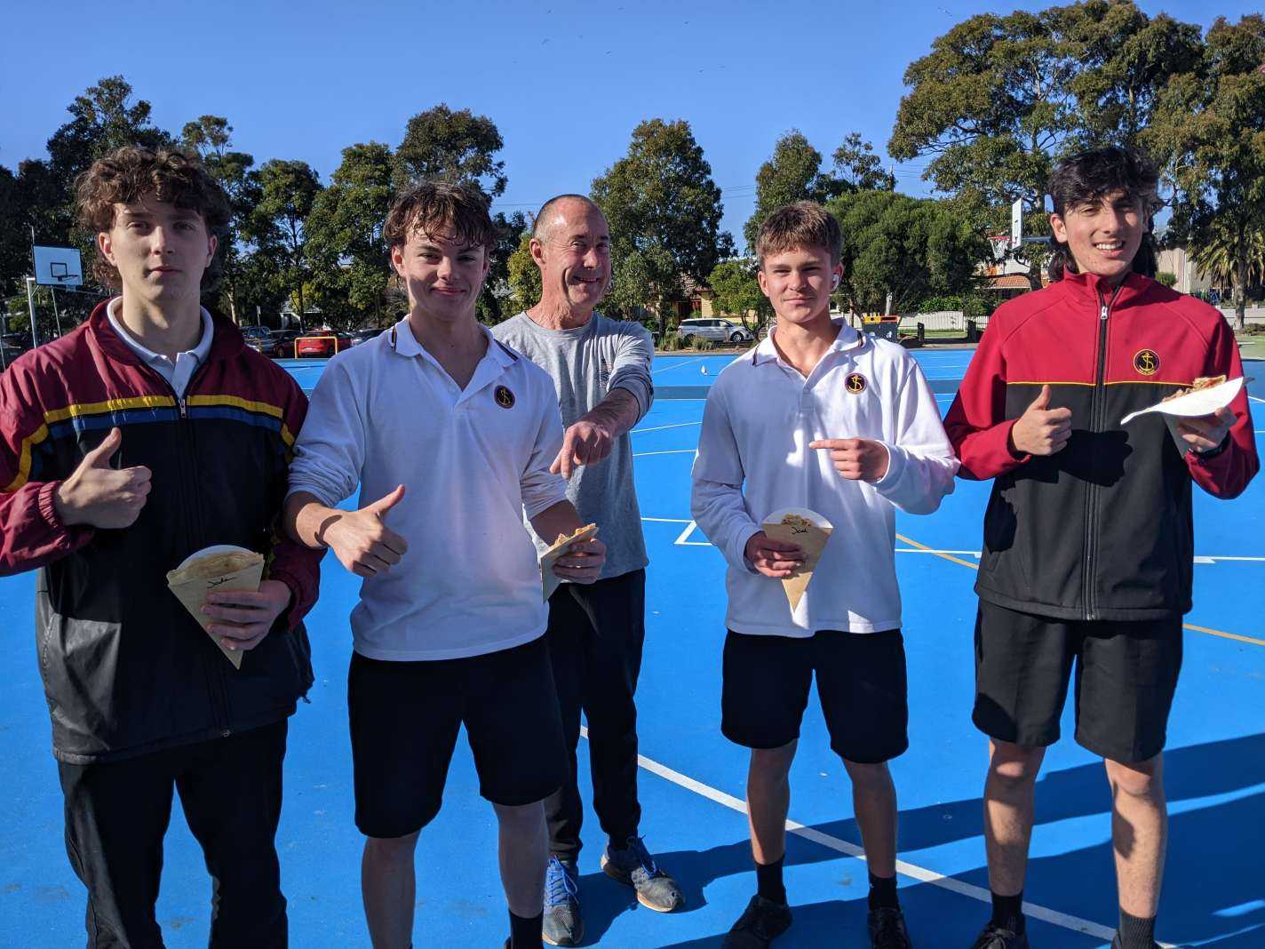 Year 10 students enjoying some crepes for Languages Week at the Bayview campus