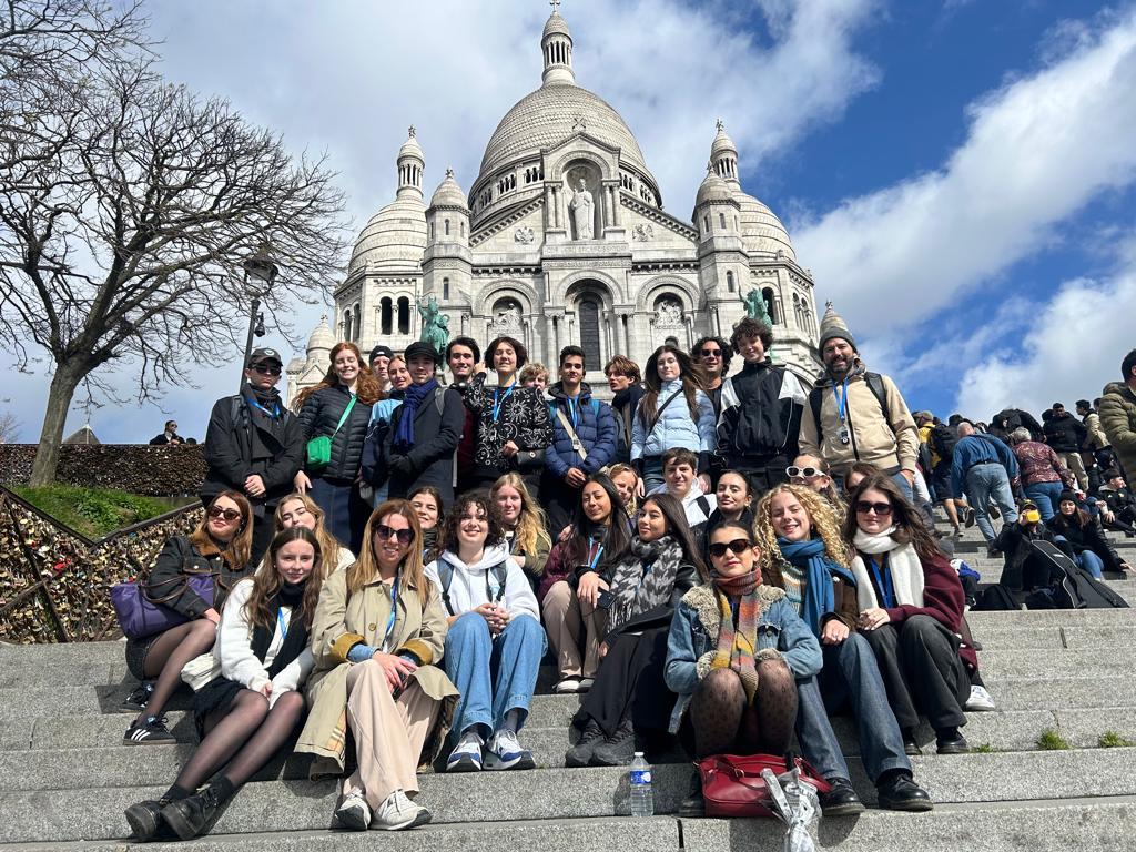 France Study Tour - group photo in Paris at the Sacre Coeur