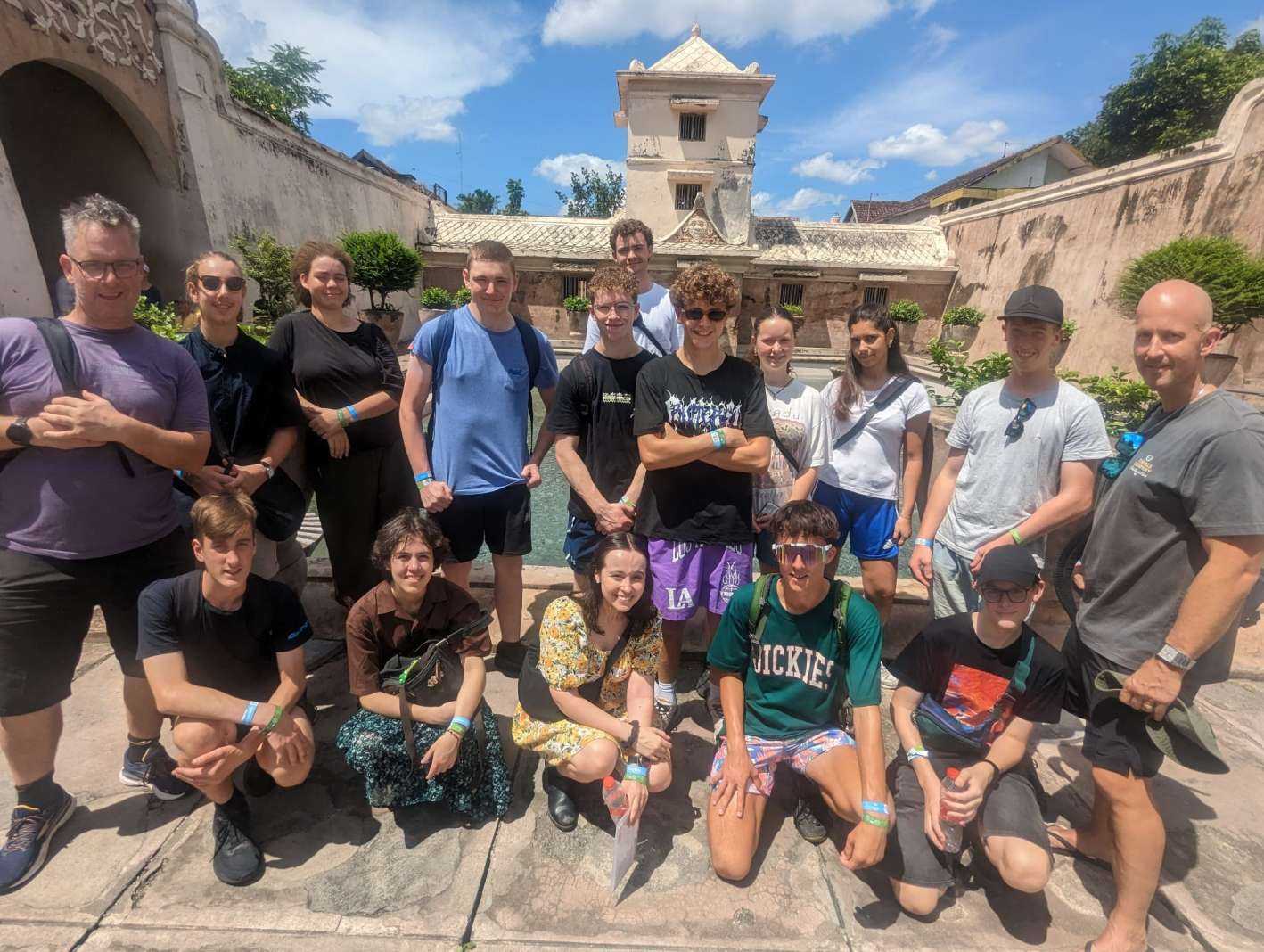 Indonesia Study Tour - group photo at the Water Palace in Yogyakarta